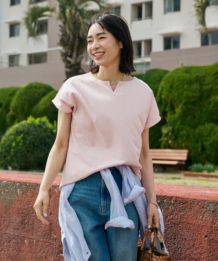 接觸冷感/UV AIRDRY HIGHCOOL 鑰匙孔領T恤