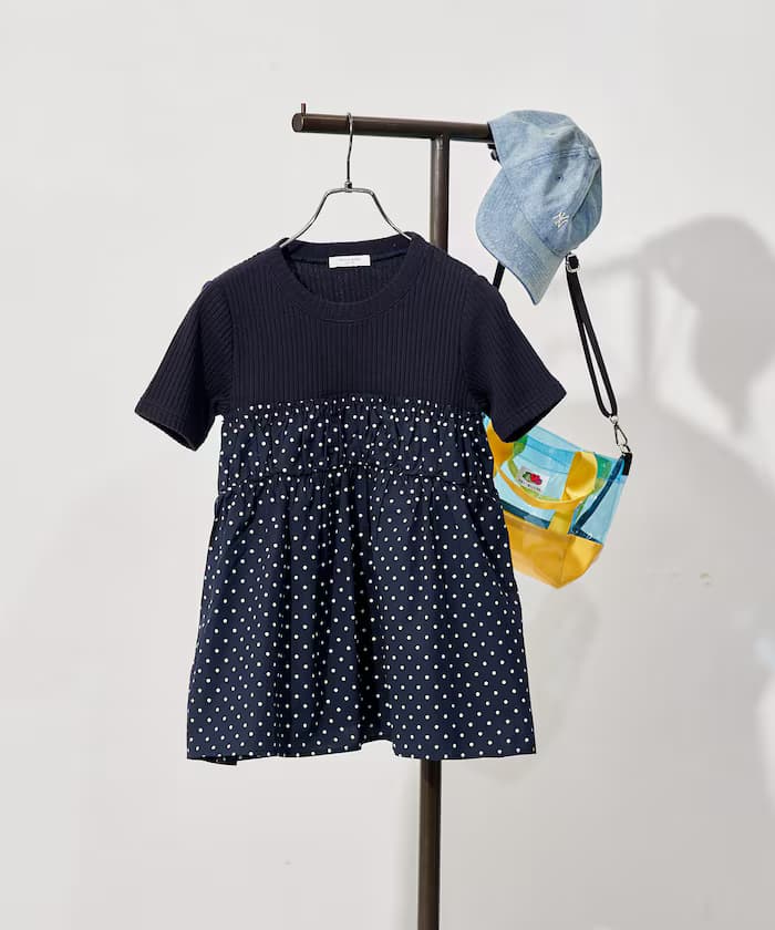 圓點馬甲拼接T恤