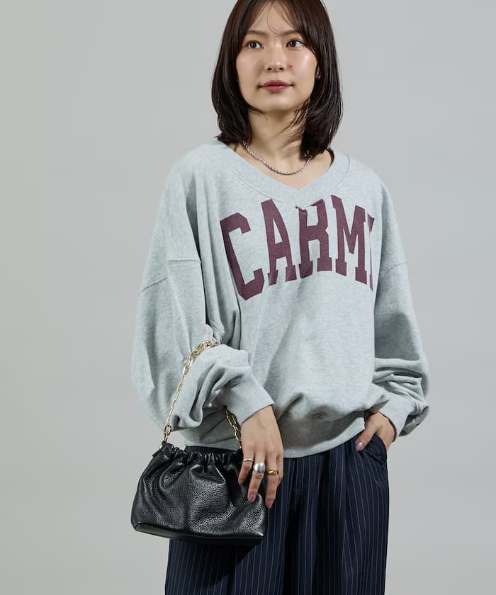 復古V領LOGO衛衣