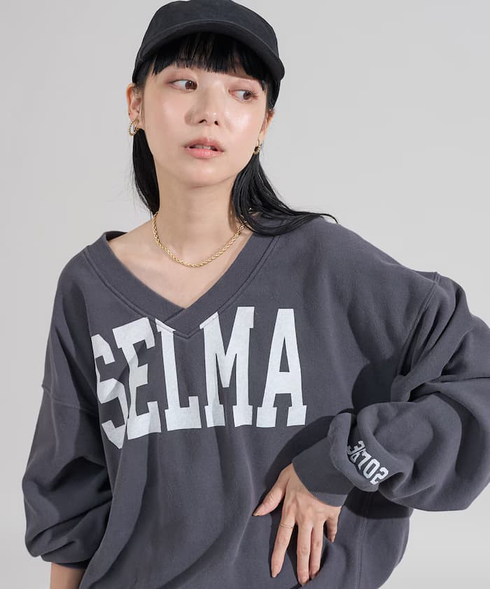 復古V領LOGO衛衣