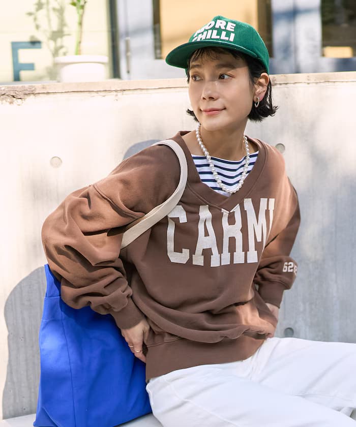 復古V領LOGO衛衣