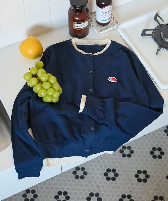 別注配色疊層針織開衫