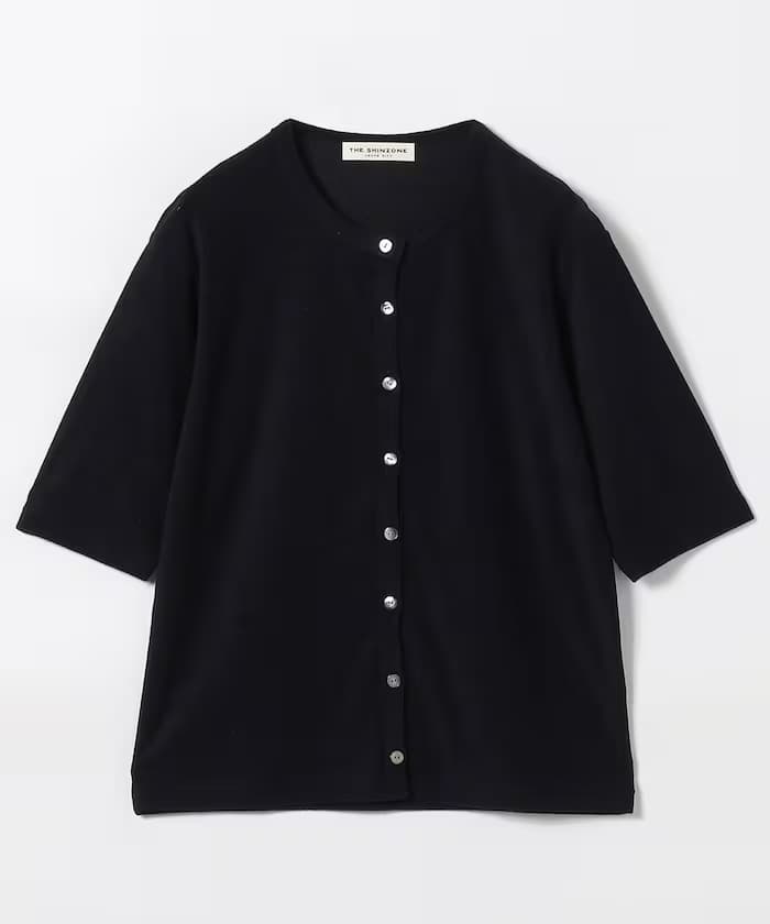 PILE HALF SLEEVE CARDIGAN
