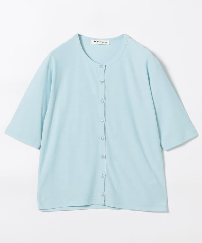 PILE HALF SLEEVE CARDIGAN