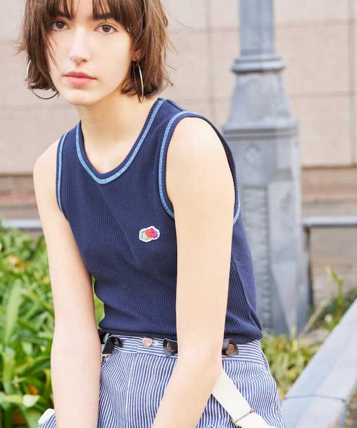 別注配色毛邊羅紋背心