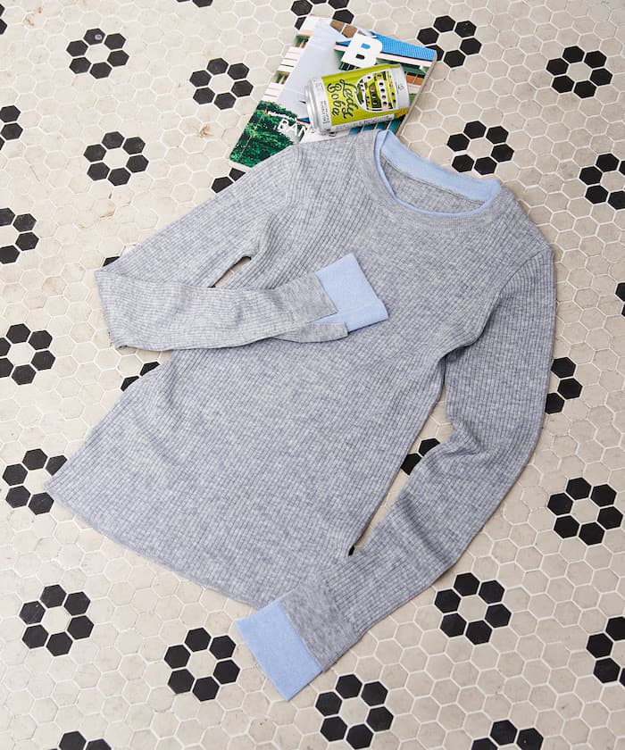 ＜新色追加＞ウォッシャブル 配色レイヤード針織衫