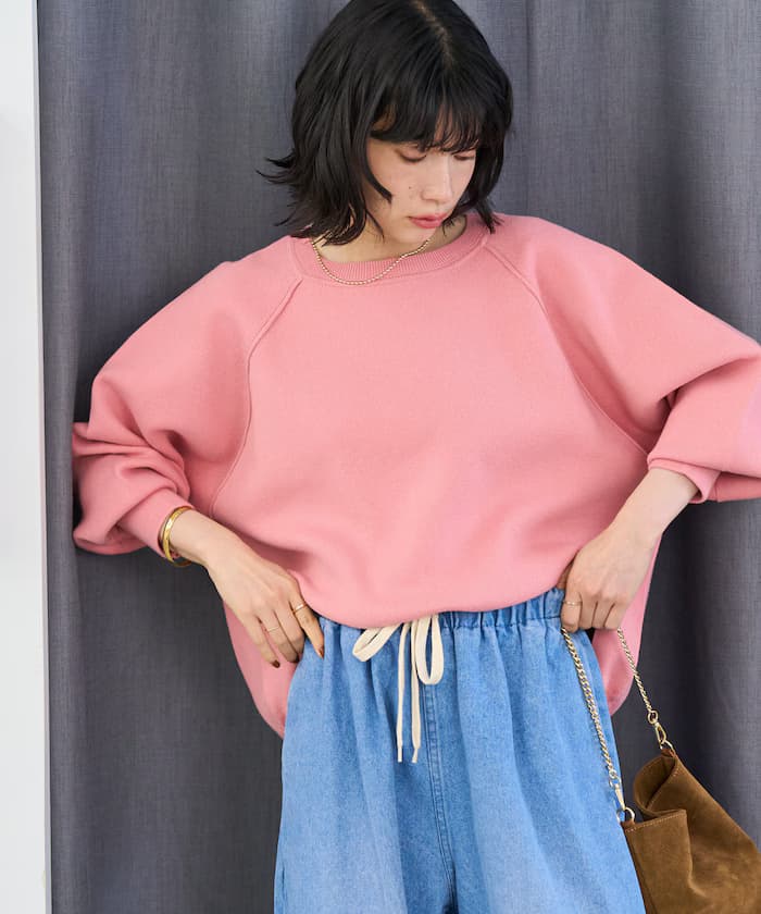 ＜機洗＞衛衣感針織套頭衫