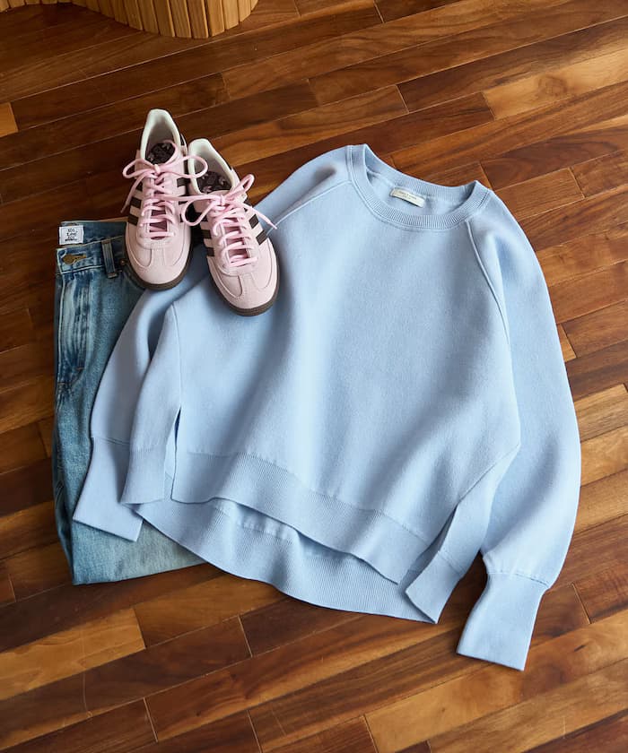 ＜機洗＞衛衣感針織套頭衫