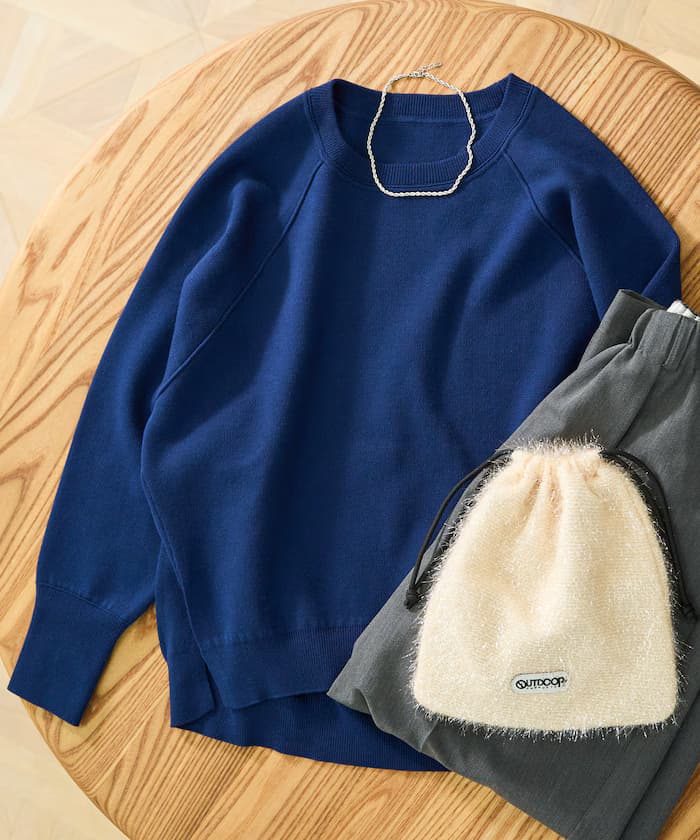 ＜機洗＞衛衣感針織套頭衫