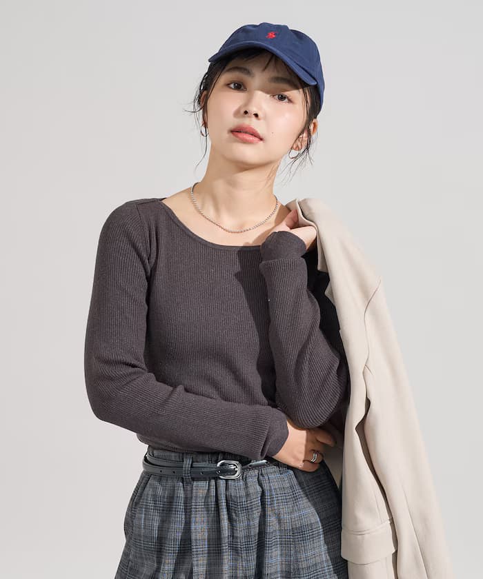 〈新色追加〉機洗絲綢入針織衫 船領設計