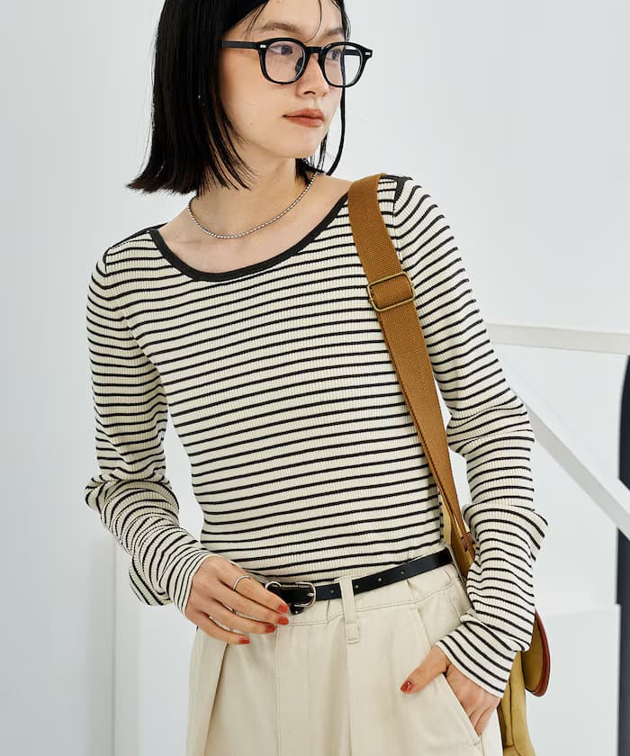 〈新色追加〉機洗絲綢入針織衫 船領設計