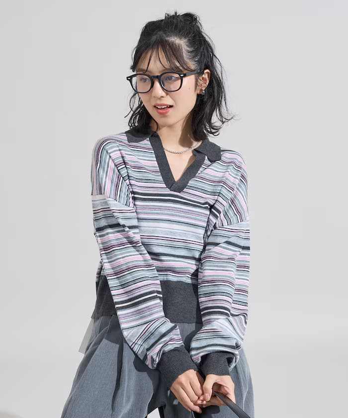 ＜新色追加＞可水洗迷你開領Polo針織衫