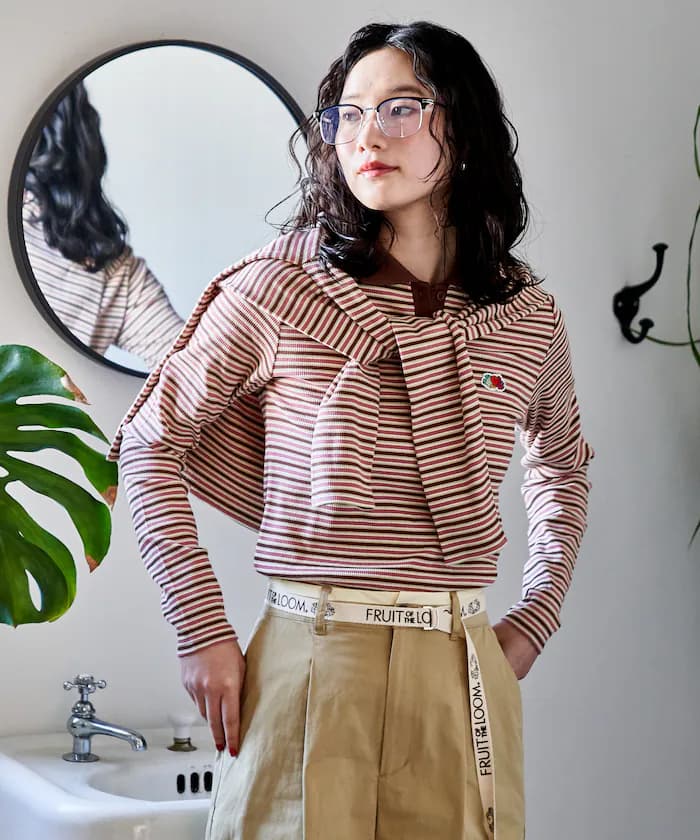 別注 馬卡龍多色橫條紋Polo長袖T恤