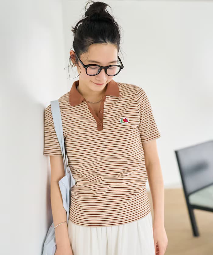 別注 マルチ橫條紋ポロT恤