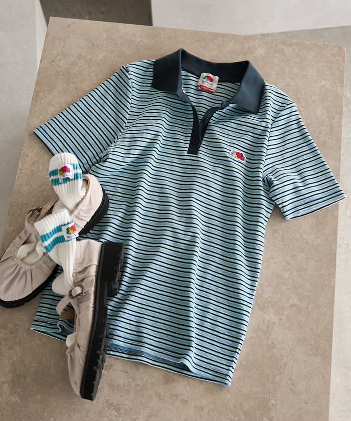 別注 マルチ橫條紋ポロT恤