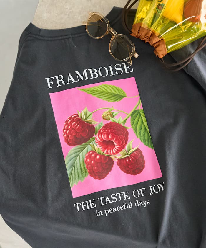 別注樹莓印花寬版T恤