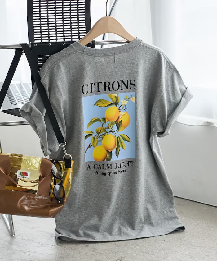 別注檸檬印花 寬版T恤