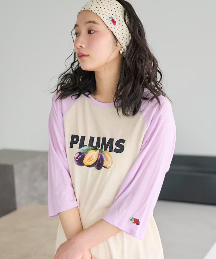 別注透膚七分袖印花T恤