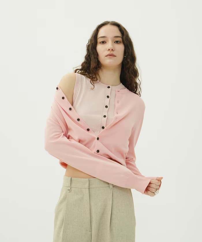 W LAYERED KNIT CARDIGAN