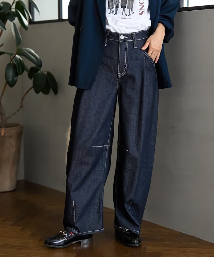 別注 TUCK CURVE 寬版丹寧褲＜可套組搭配＞