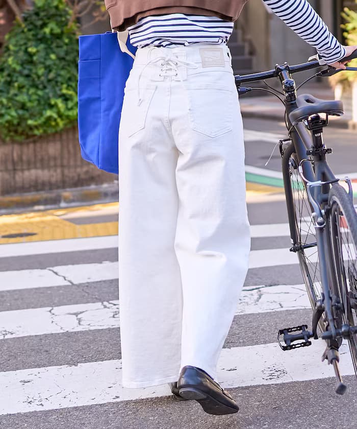 別注 LISA LACE UP WIDE DENIM