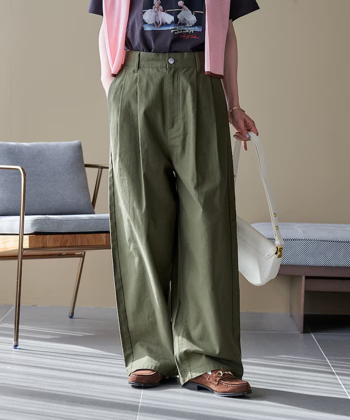 FIT MAGIC 馬皮帶打褶曲線褲/打褶曲線丹寧褲