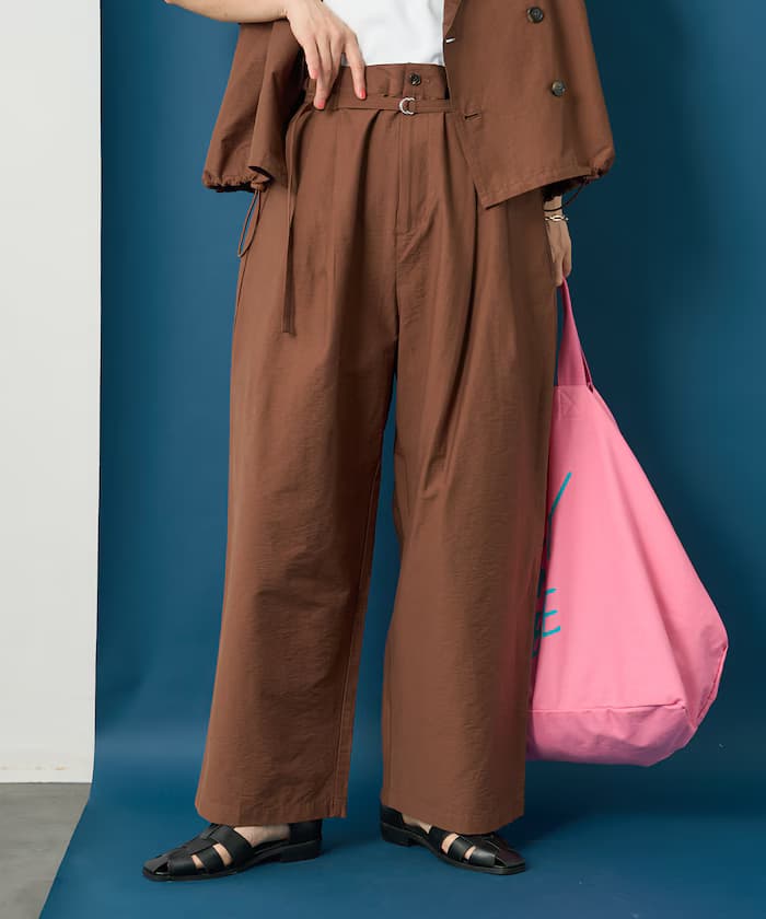 接觸冷感/UV防曬腰帶褲子＜可搭套裝＞