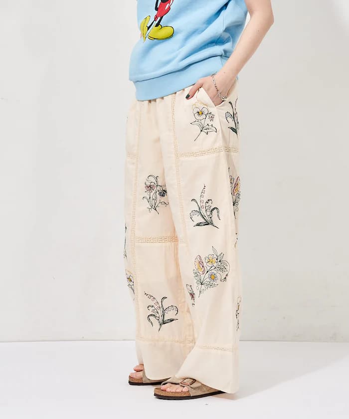 印度拼布刺繡鬆緊褲子＜可搭套裝＞