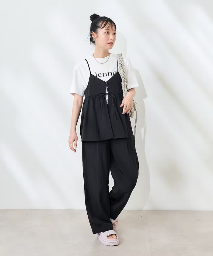 【套裝商品】SUMMERCOOL 蝴蝶結細肩帶背心套裝/接觸冷感