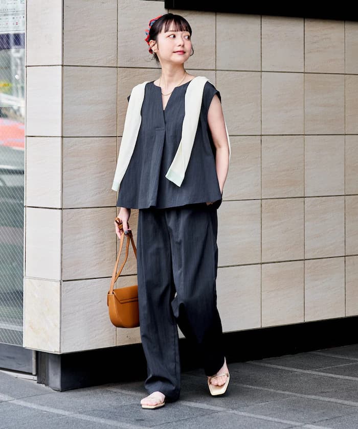 【組合套裝】SUMMERCOOL 罩衫寬版褲套裝組/接觸冷感