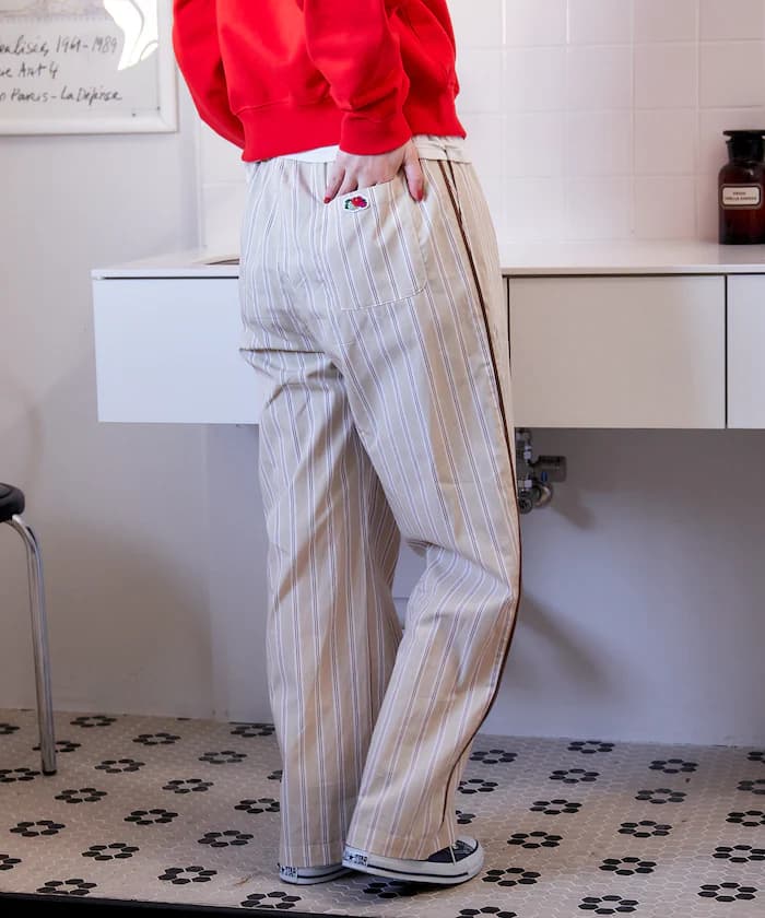 別注 FRUIT OF THE LOOM 多色條紋鬆緩褲子