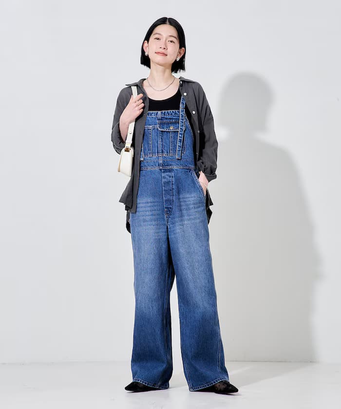 丹寧連身褲吊帶褲