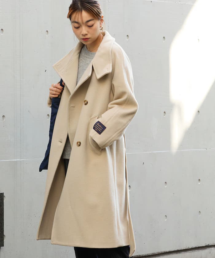 ＜低身長尺寸可選＞2WAY 羊毛 高領 長版大衣