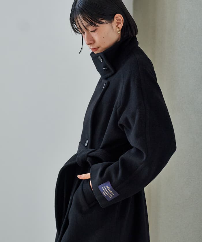 ＜低身長尺寸可選＞2WAY 羊毛 高領 長版大衣