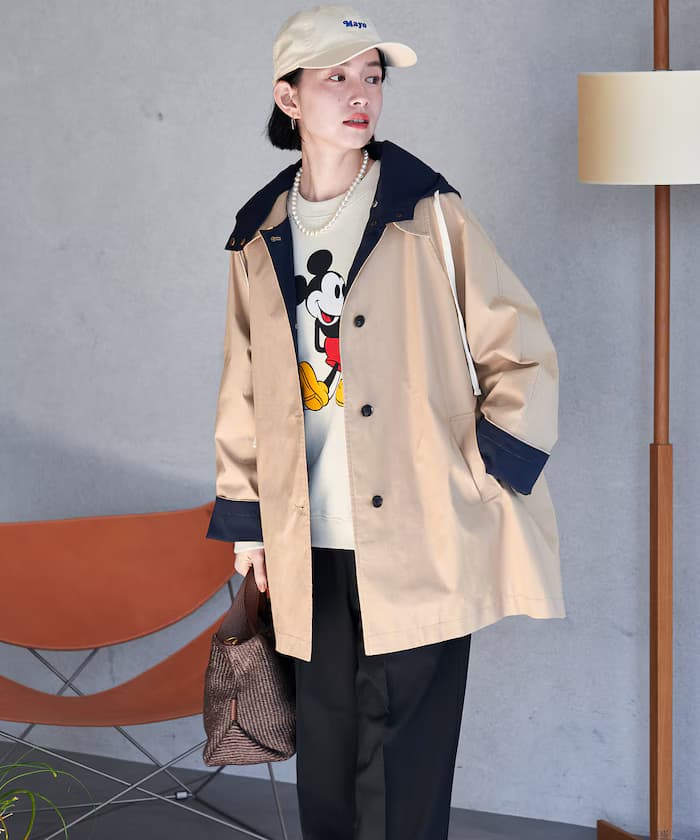 2way 連帽付 ステンカラー大衣