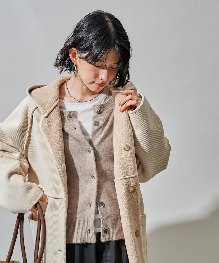 雙面連帽燈芯絨羊羔絨外套