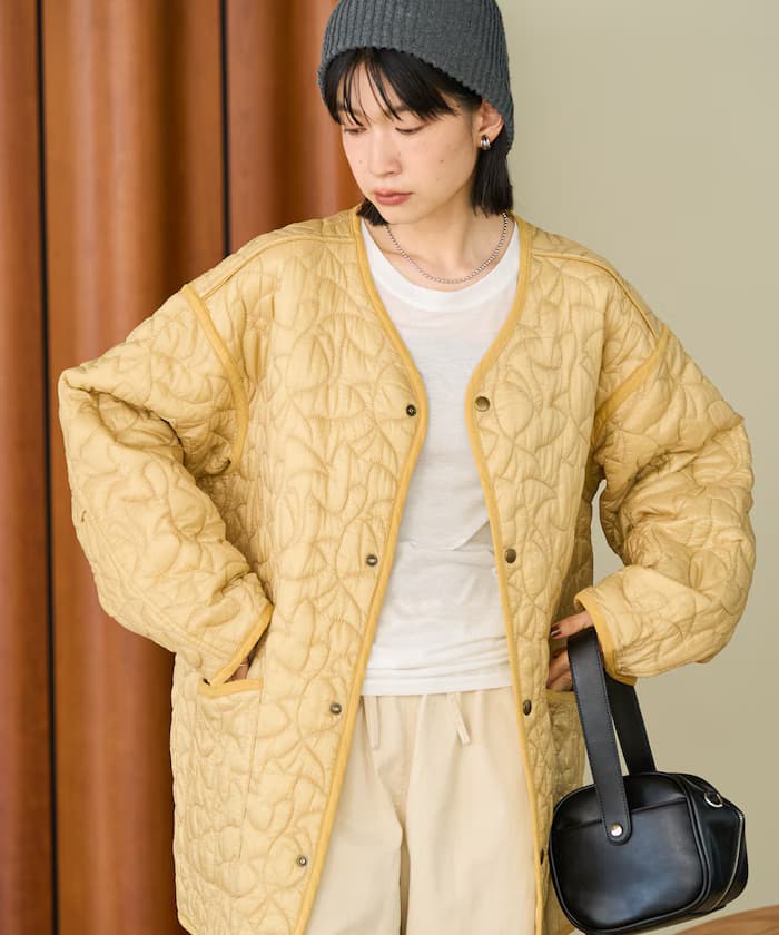 變形縫線 裡配色 絎縫外套/雙面絎縫外套