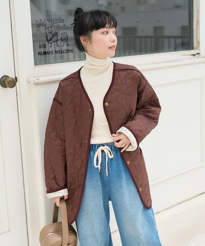 變形縫線 裡配色 絎縫外套/雙面絎縫外套