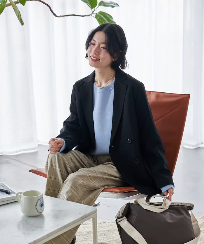 接觸冷感/UVカット LINEN TOUCH 雙排釦外套