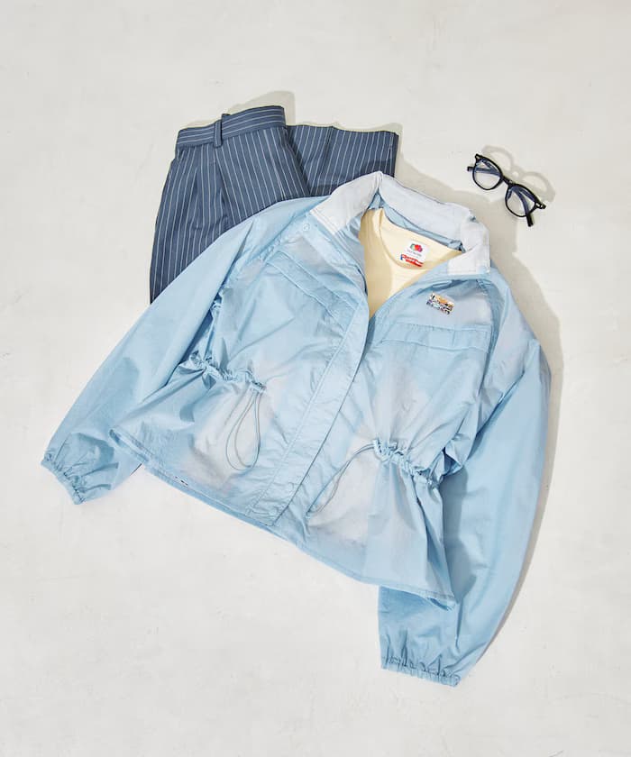 Super Light Nylon 配色拉鏈連帽衫＜套組對應款＞