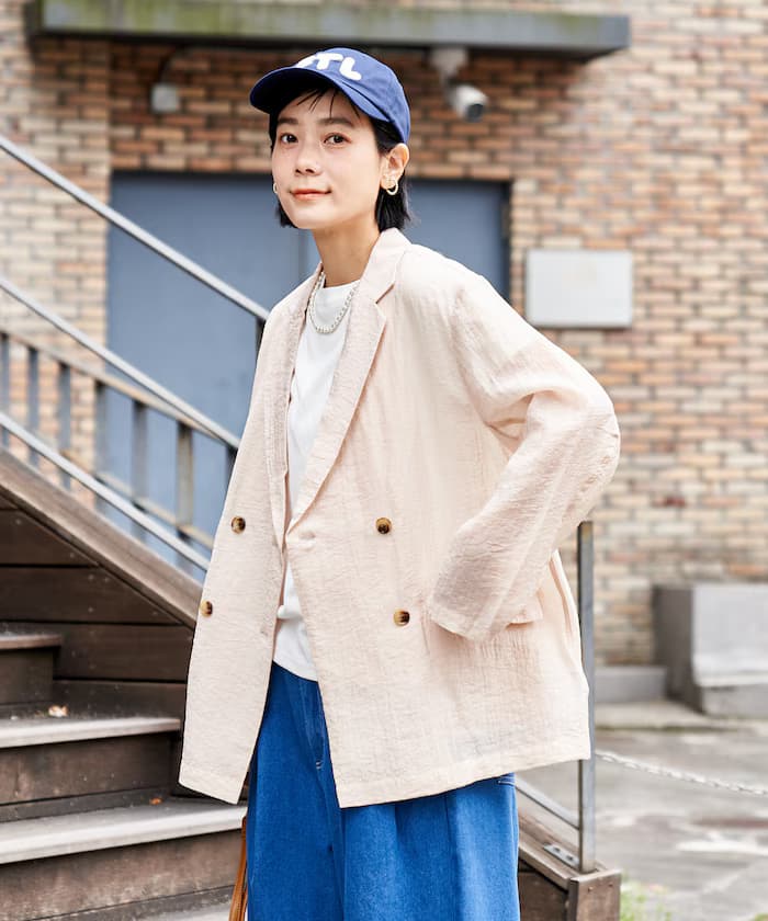 薄紗雙排釦外套