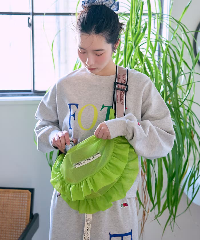 別注 網眼 荷葉邊 ラウンド 側背包