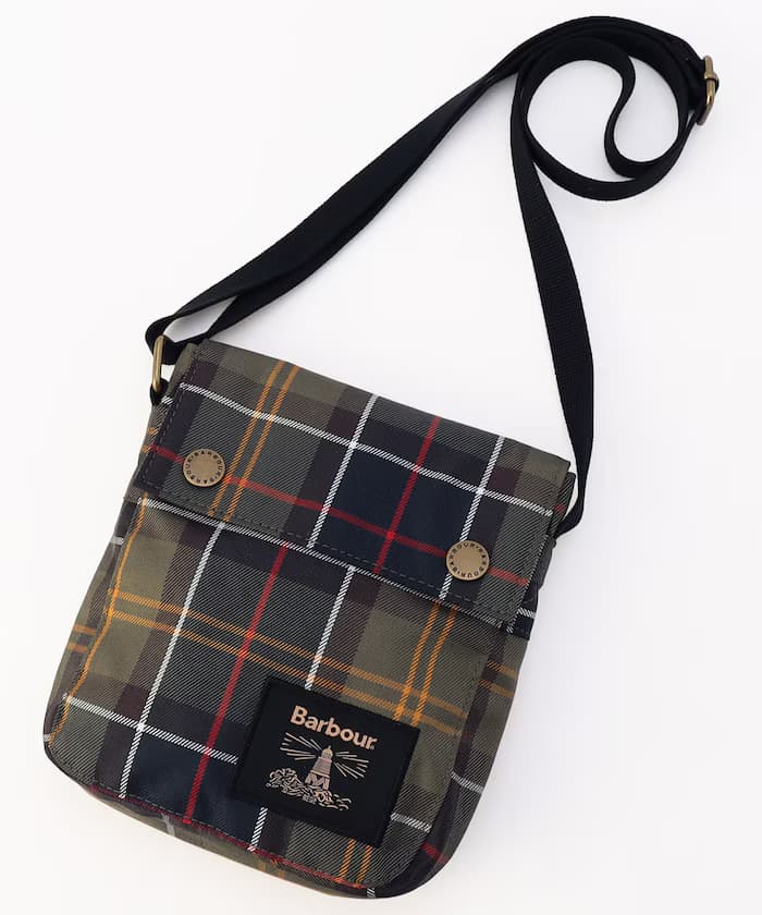 barbour traditional tartan flight crossbody bag