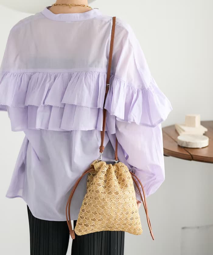 2way 亮片混紡巾著側背包