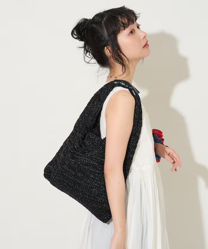 三角形藺草風手提包