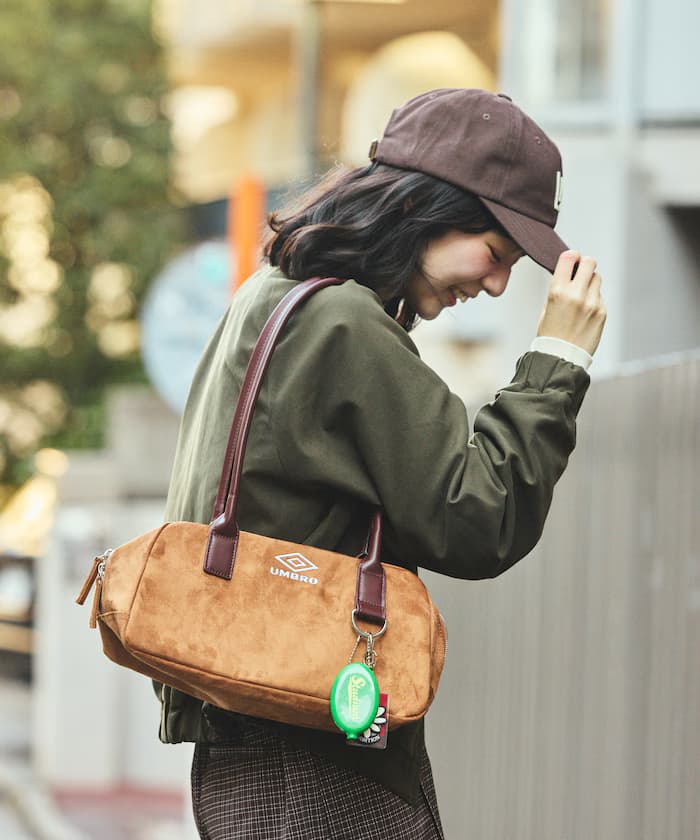 別注麂皮絨波士頓手提包