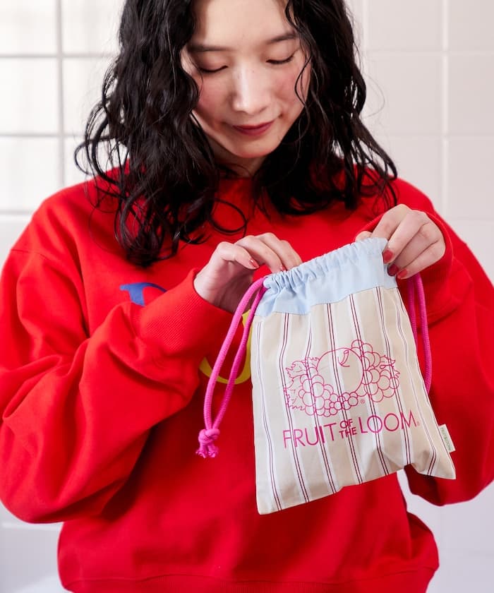 別注 多色條紋 巾著包包