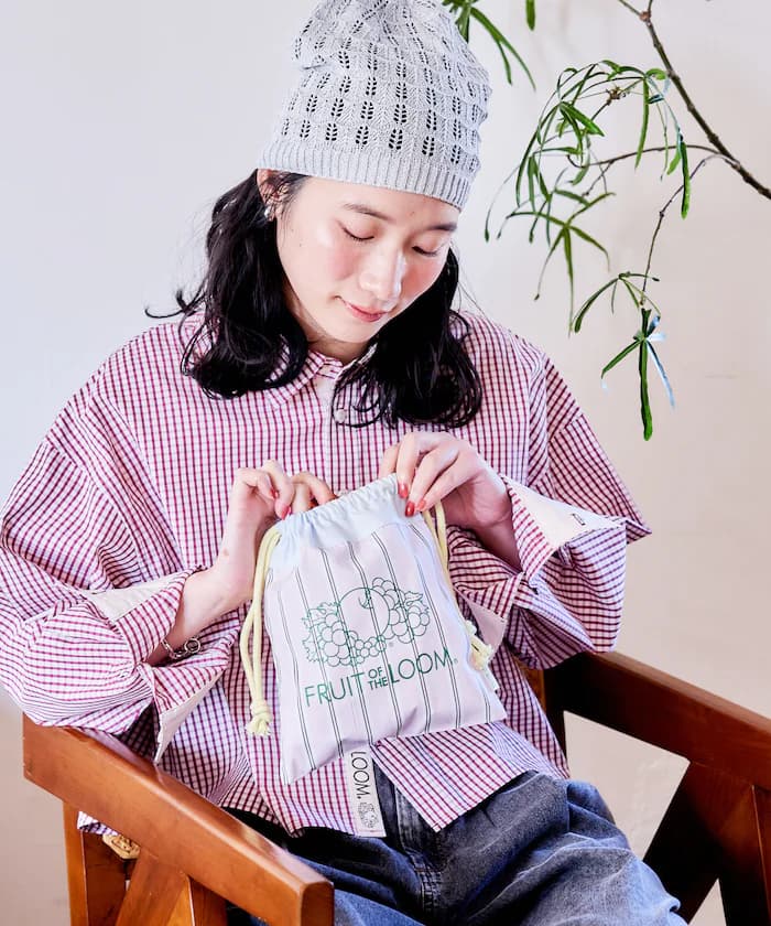 別注 多色條紋 巾著包包