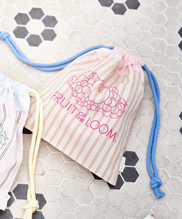 別注 多色條紋 巾著包包