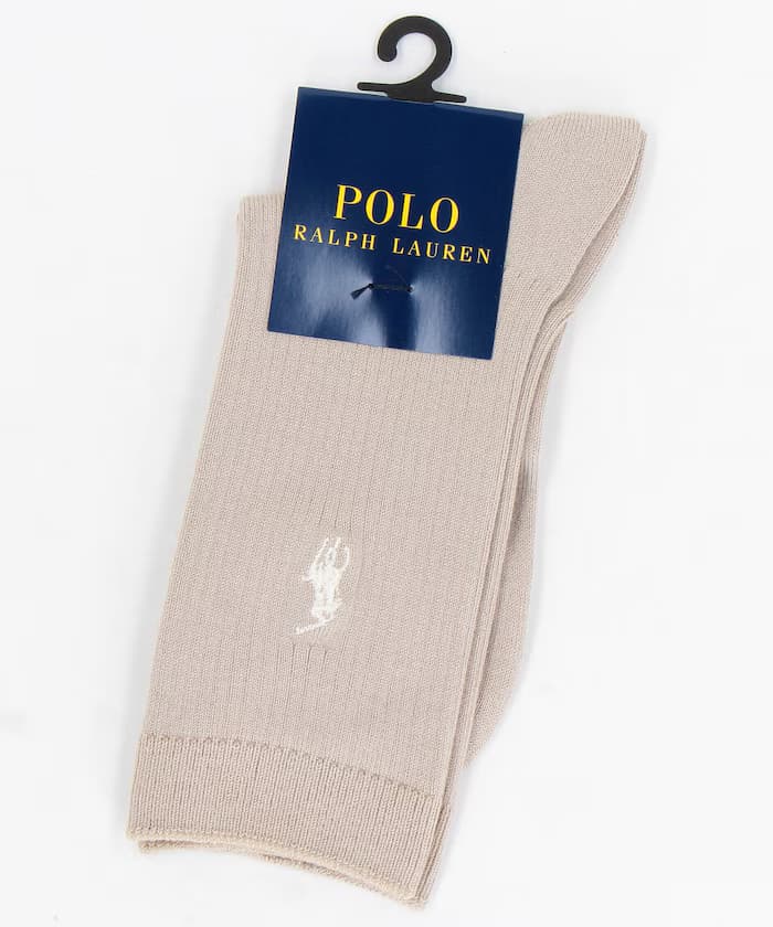 小標誌刺繍 羅紋襪